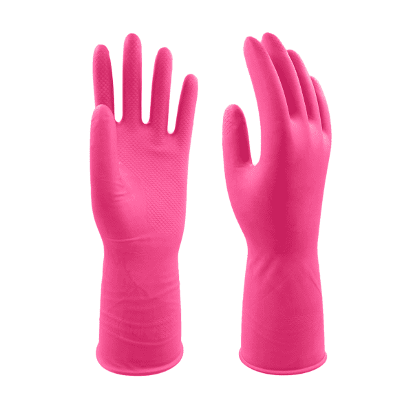 粉色家用手套，乳胶手套