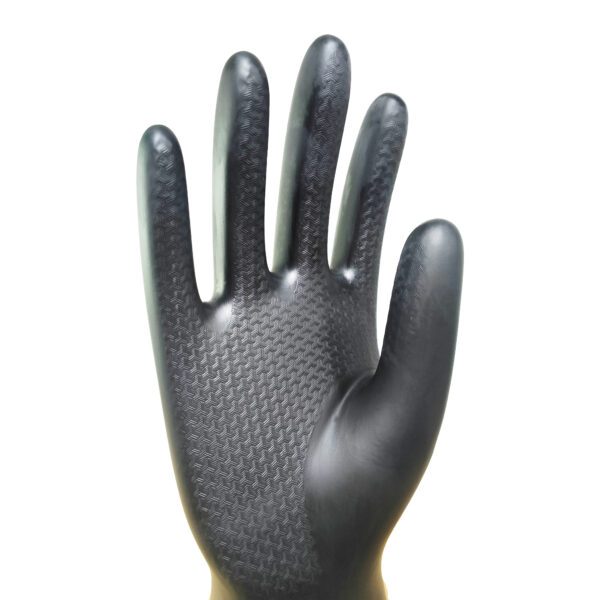 industrial-gloves-matte-black-2 工业手套防滑纹理特写,干湿环境防滑,增强作业安全